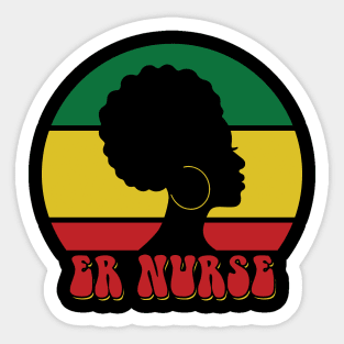 African American ER Nurse Black History Month Sticker